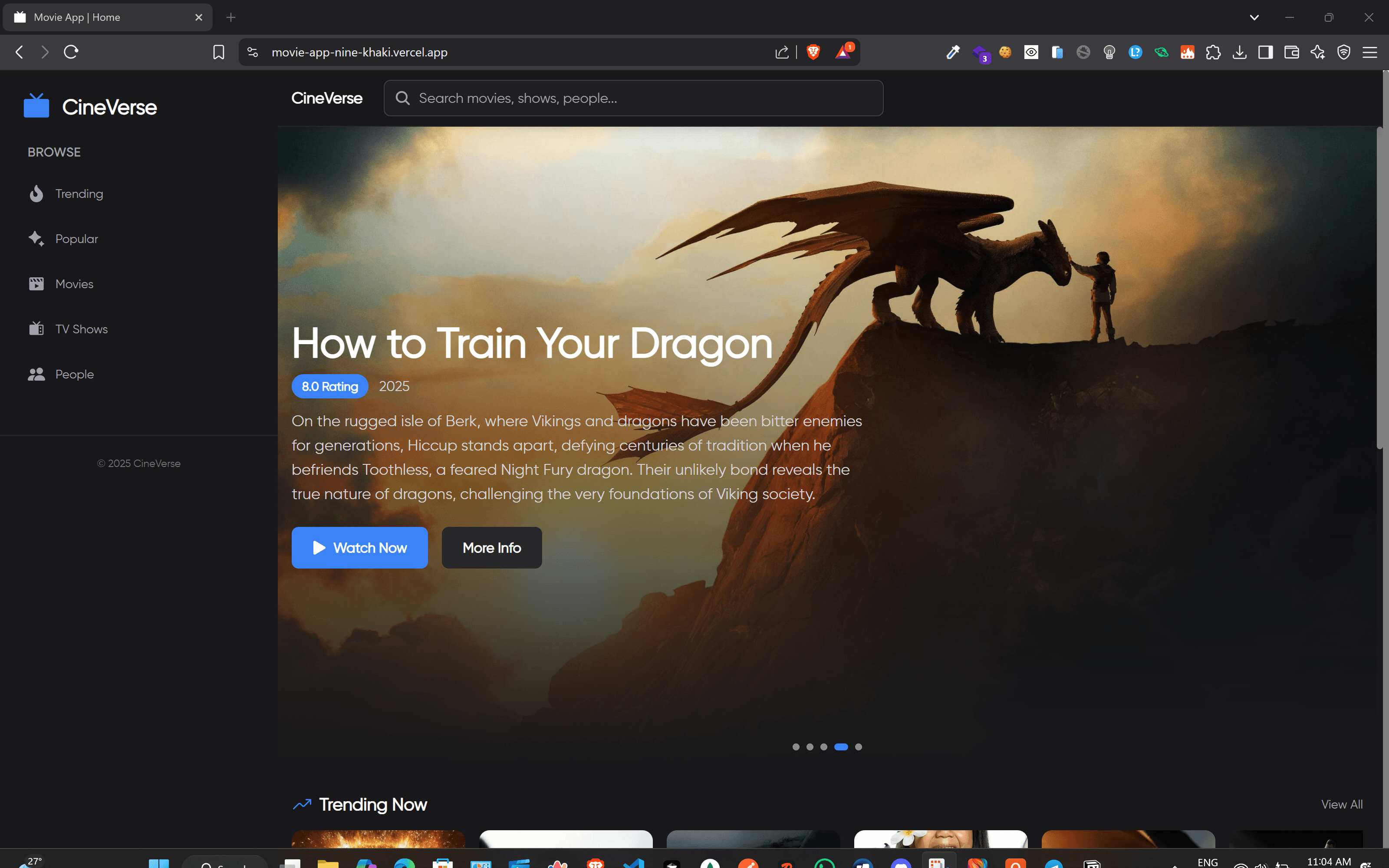 CineVerse (React.js) image